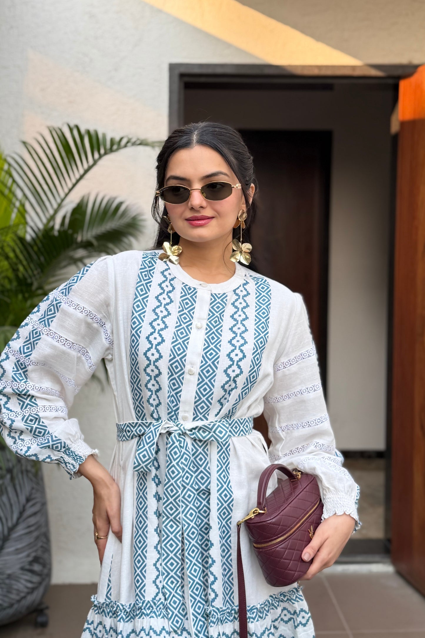 Alexis Printed Linen Dress