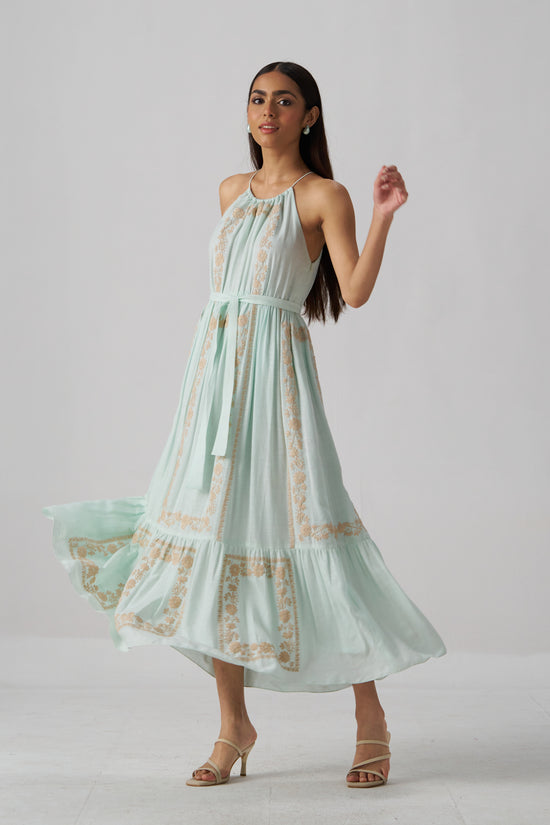 June Embroidered Linen Maxi