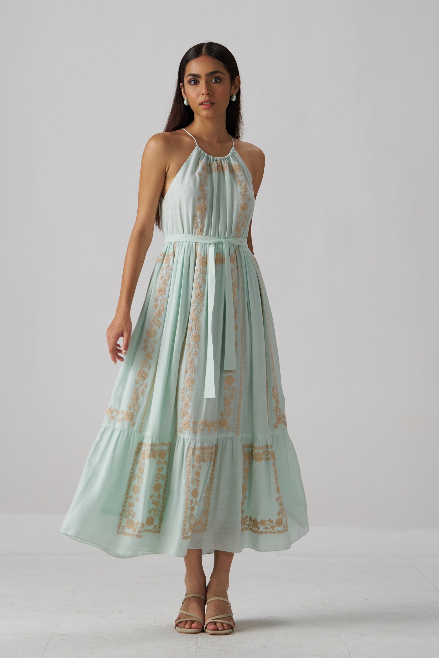 June Embroidered Linen Maxi