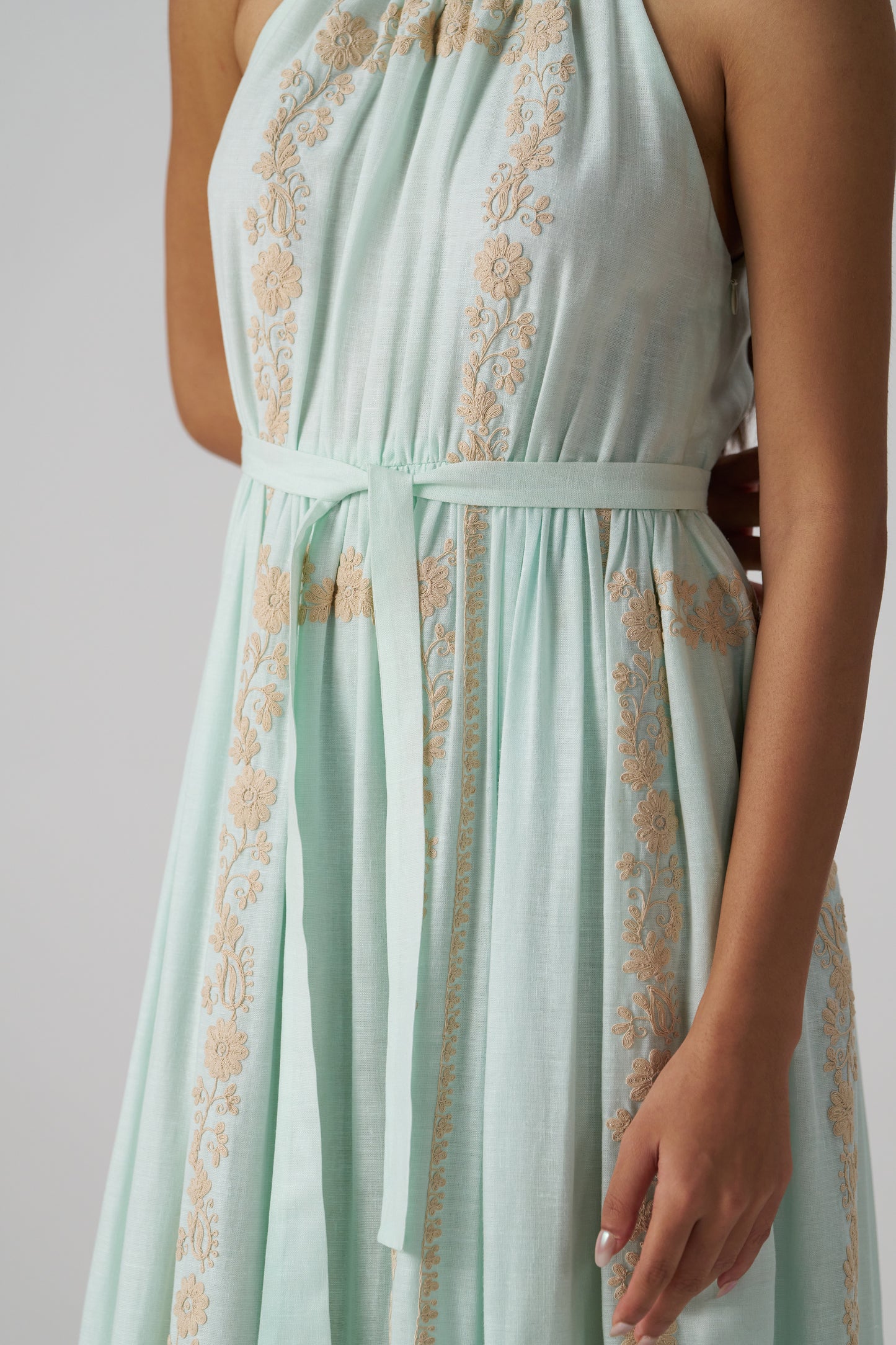 June Embroidered Linen Maxi