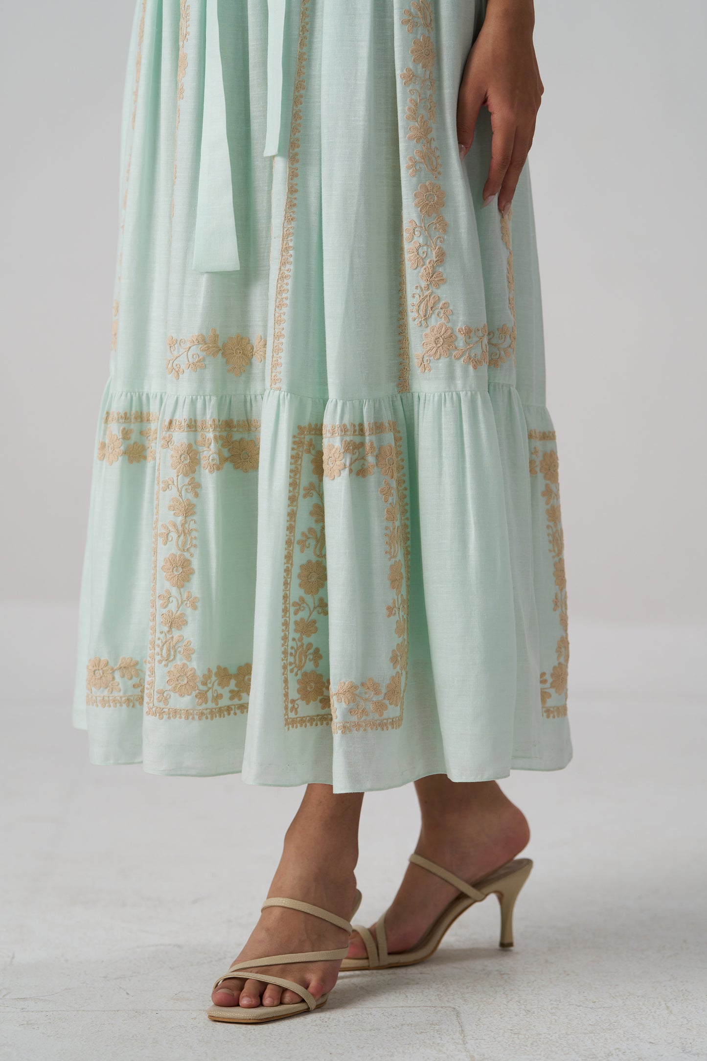 June Embroidered Linen Maxi