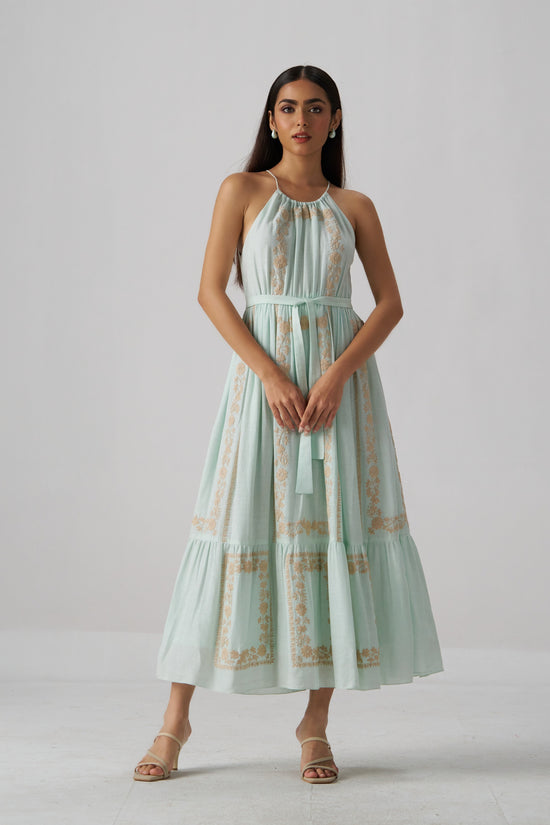 June Embroidered Linen Maxi