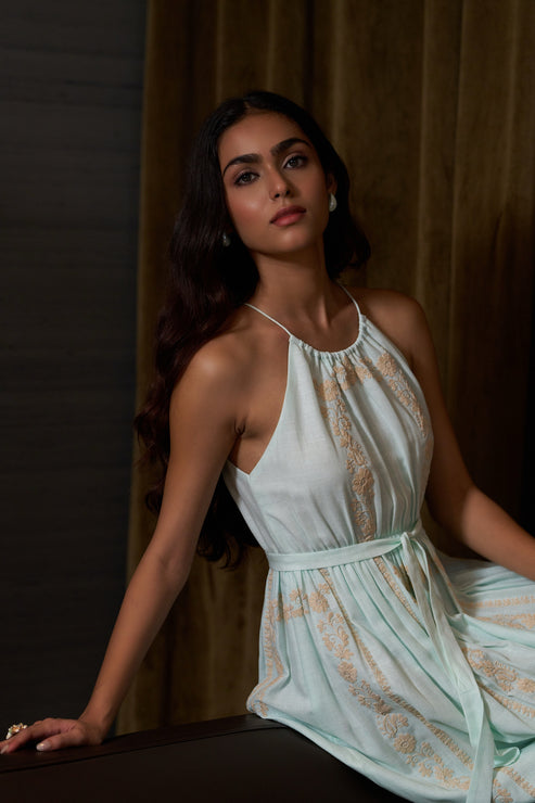 June Embroidered Linen Maxi