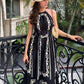 June Embroidered Linen Maxi (Black)