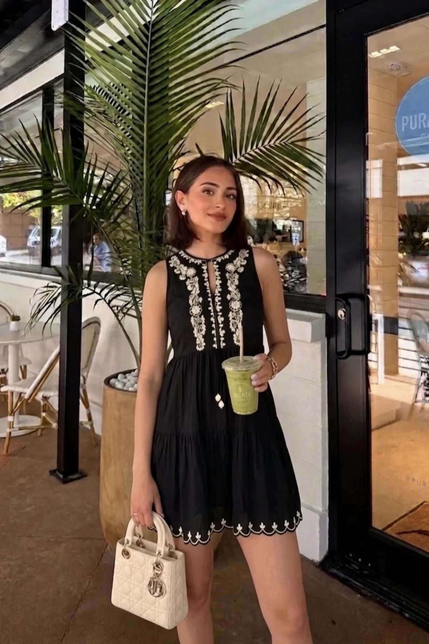 Katie Embroidered Linen Dress