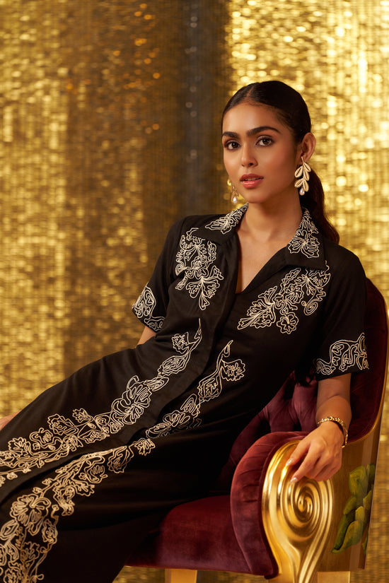 Luna Embroidered Linen Maxi