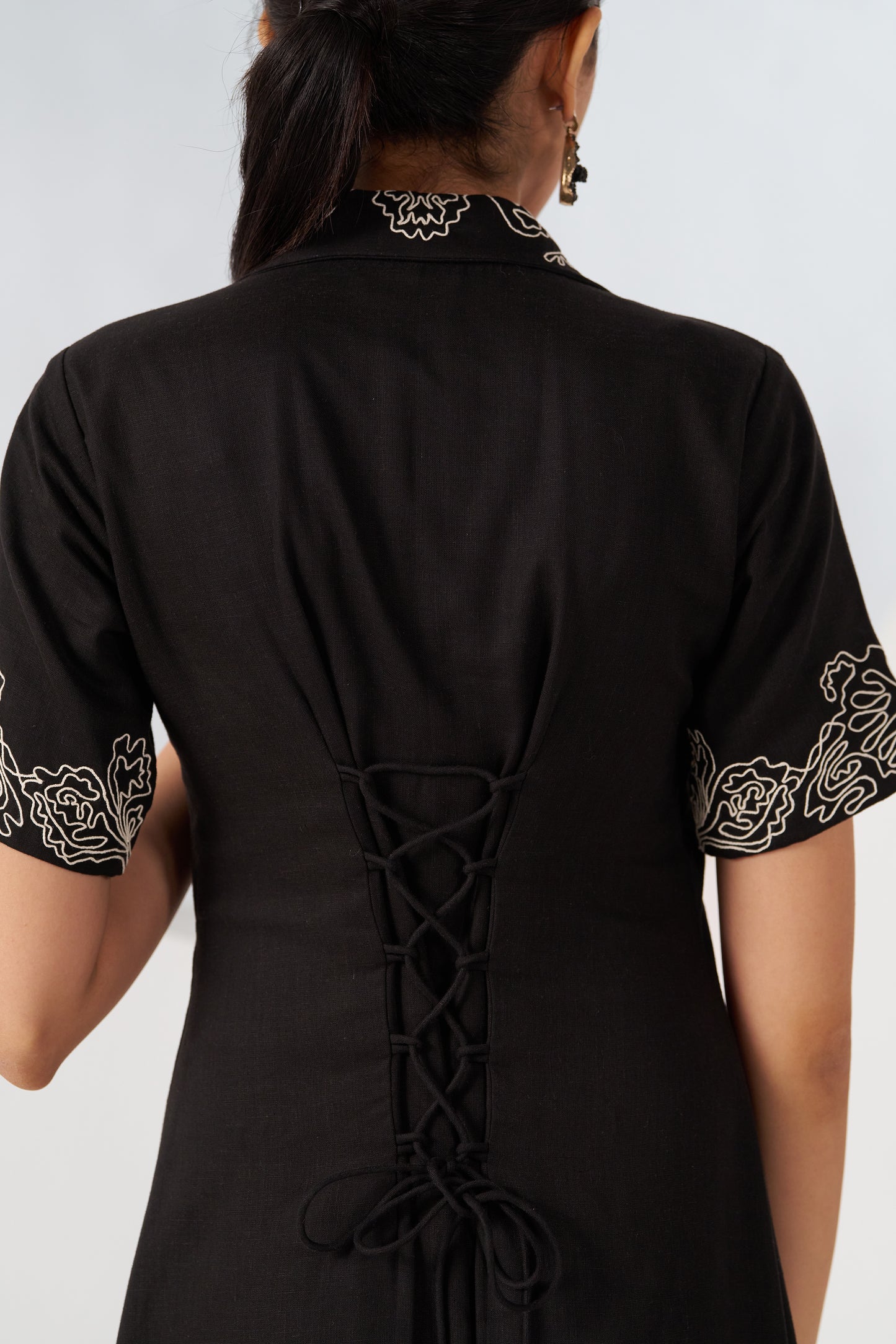 Luna Embroidered Linen Maxi