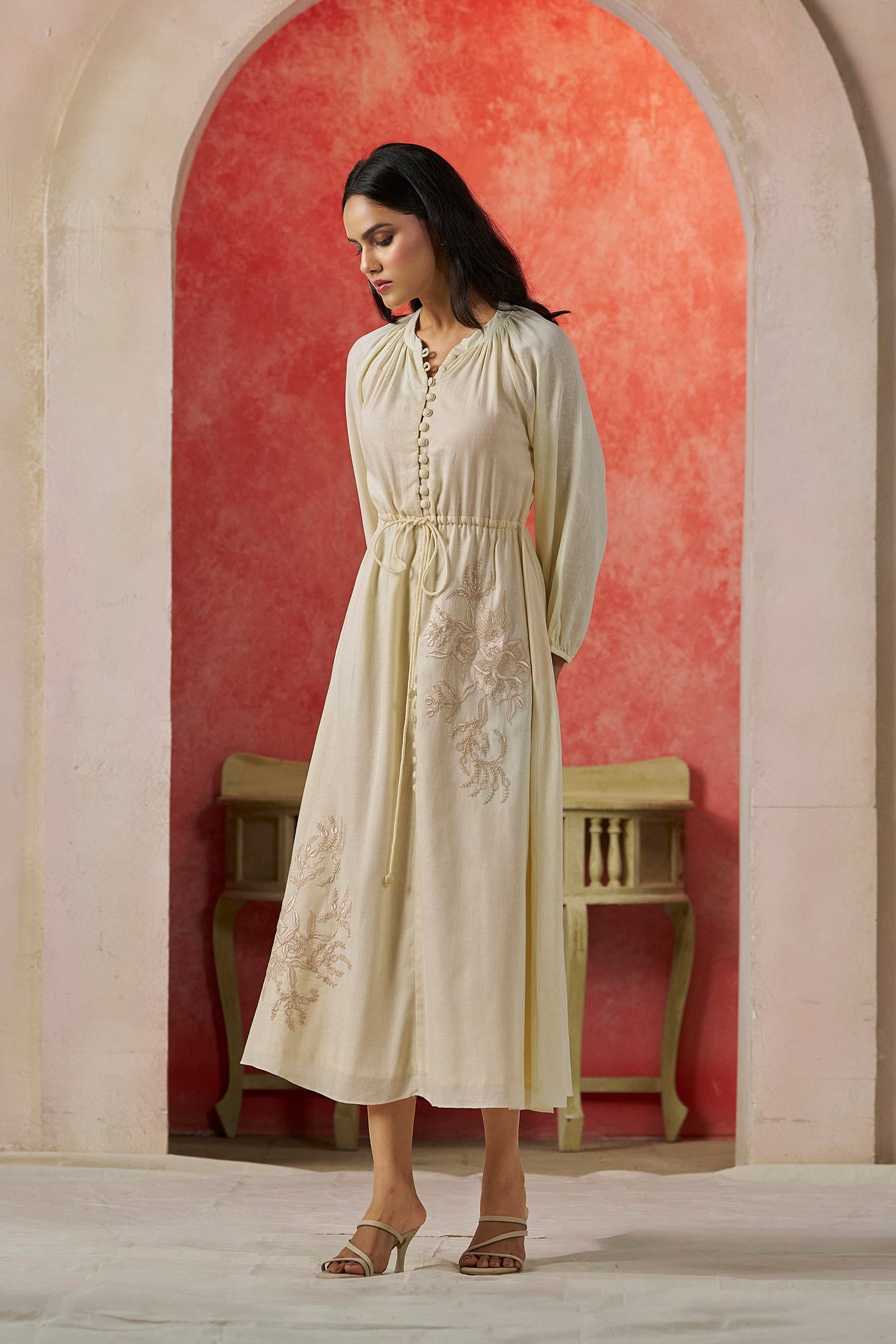 Madison Embroidered Linen Maxi