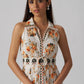 Nikos Printed Linen Maxi