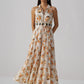 Nikos Printed Linen Maxi