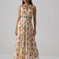 Nikos Printed Linen Maxi