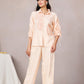 Nora Embroidered Co-ord Set (Peach)