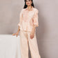 Nora Embroidered Co-ord Set (Peach)