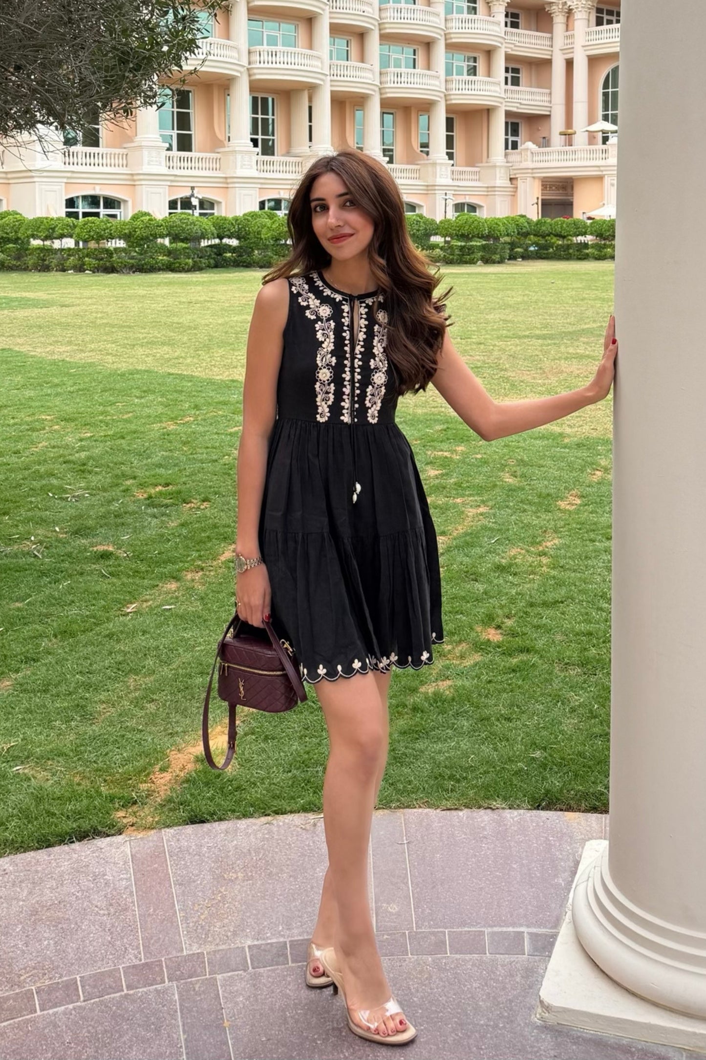 Katie Embroidered Linen Dress