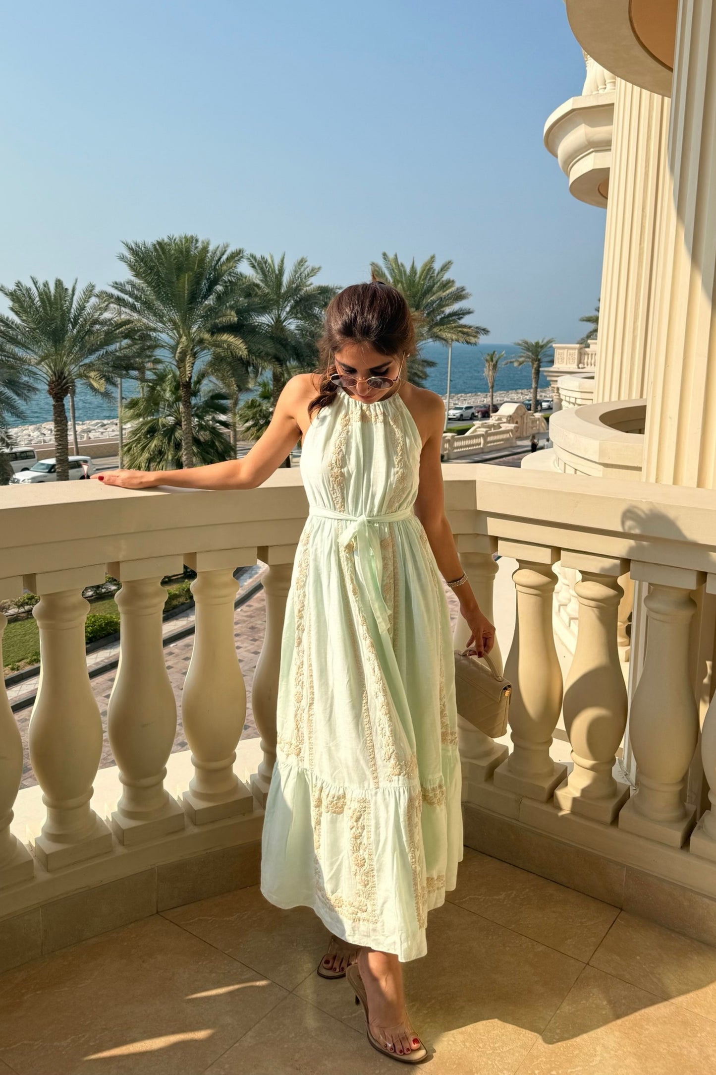 June Embroidered Linen Maxi