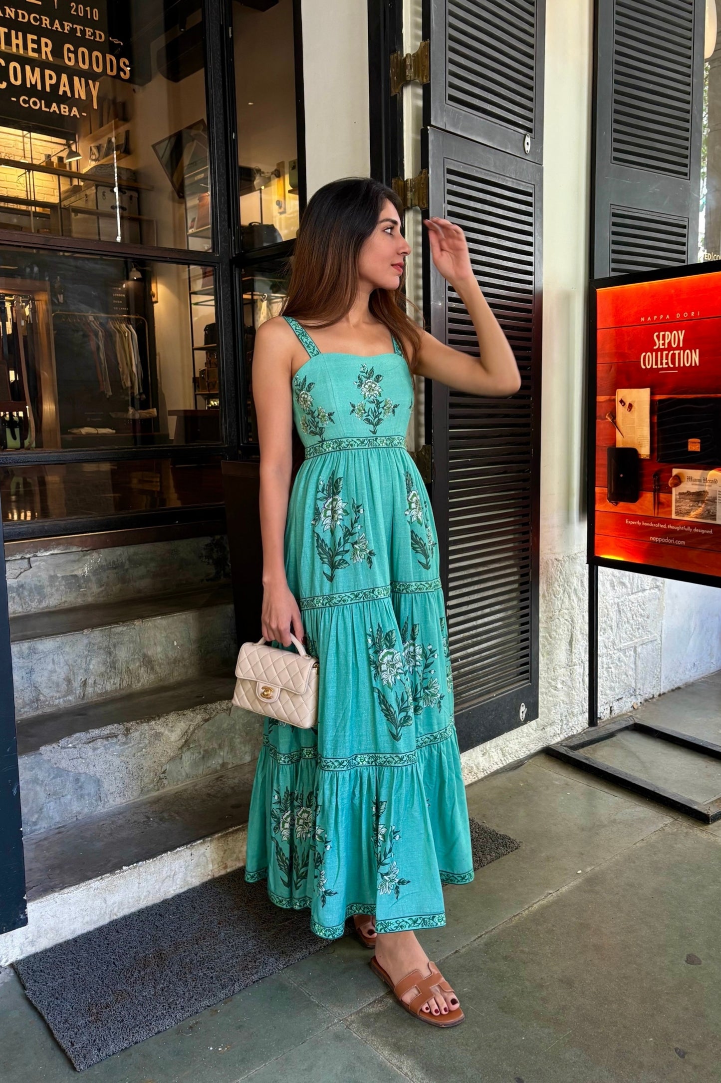 Ziva Printed Linen Maxi